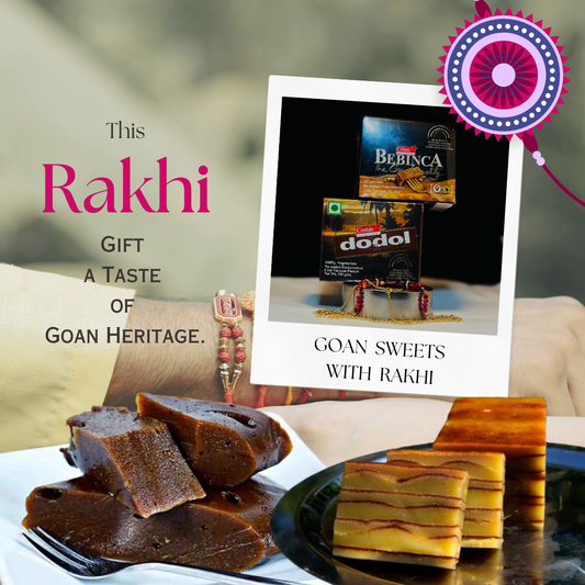 The Goan Heritage Rakhi: Authentic Bebinca & Dodol Combo with Elegant Bracelet Rakhi