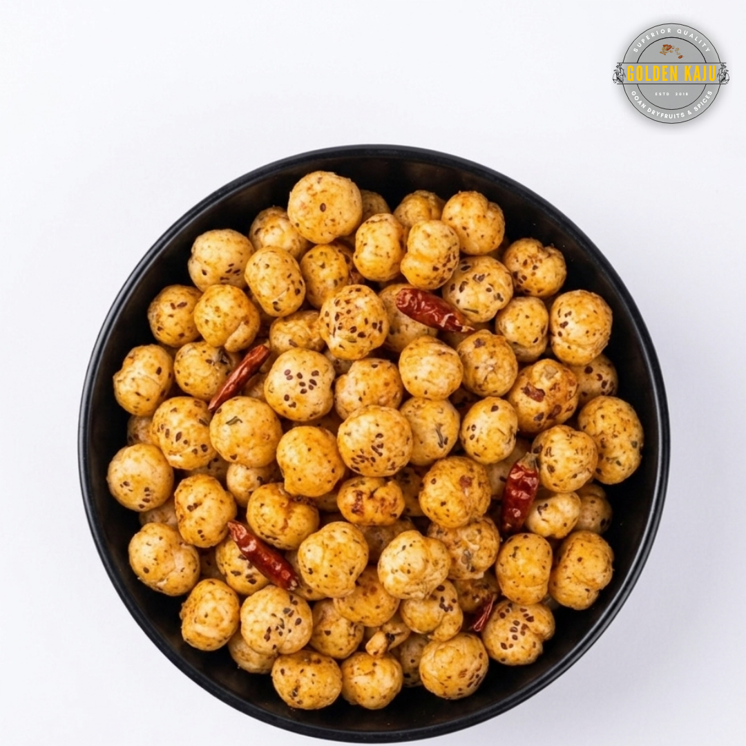 Peri Peri Roasted Makhana | Golden Kaju's Coastal Nuts : Spicy & Crunchy Fox Nuts
