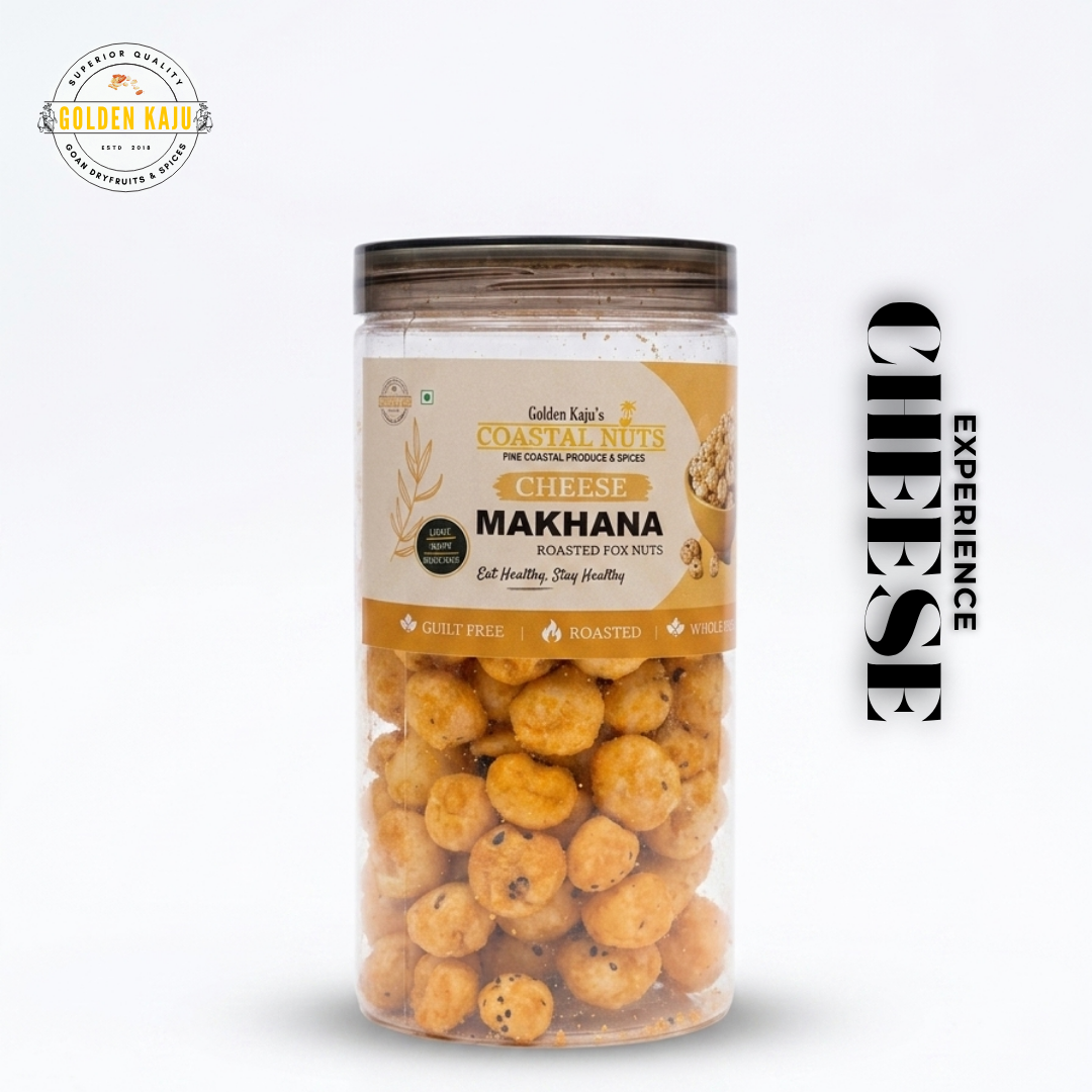 Cheese Roasted Makhana | Savory Fox Nuts Snack : Golden Kaju's Coastal Nuts