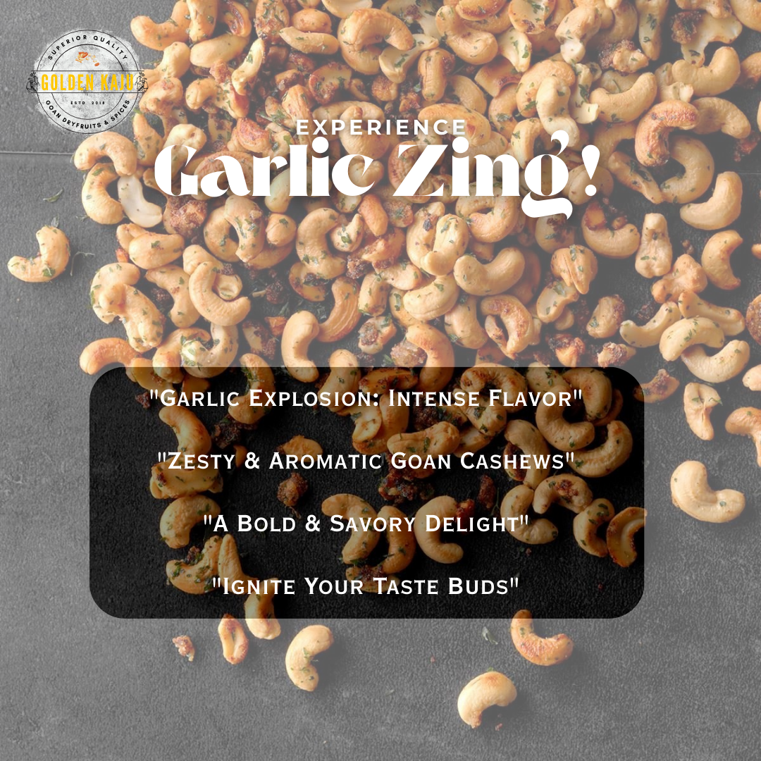 Goan Garlic Chatpata Masala Cashews - Zesty & Savory