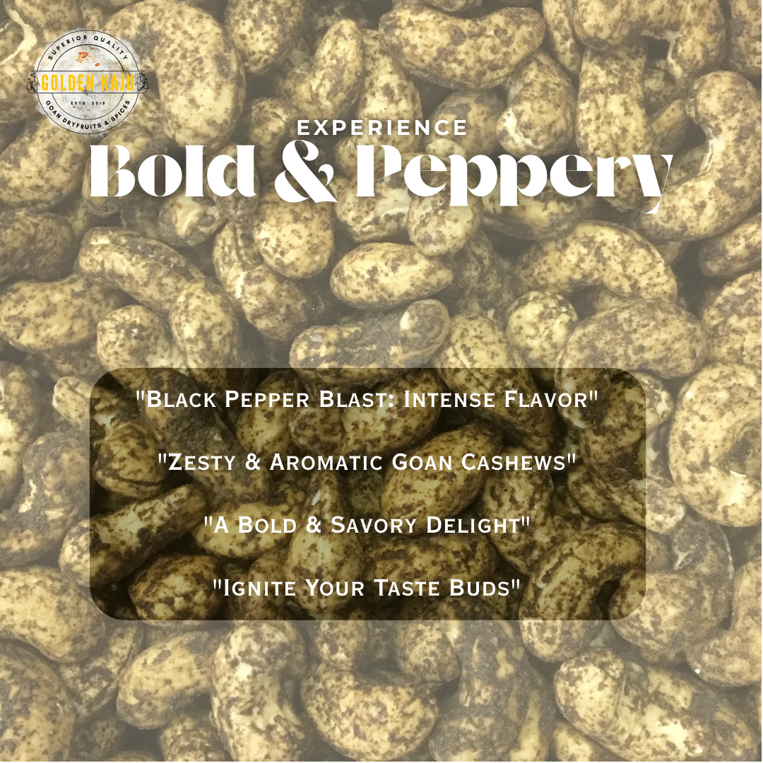 Goan Black Pepper Zesty Masala Cashews - Bold & Aromatic