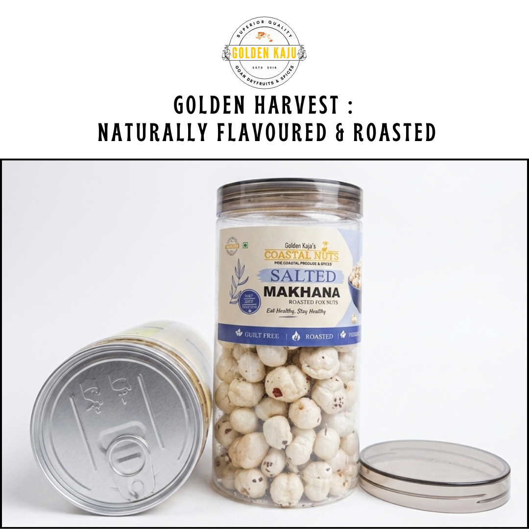 Salted Roasted Makhana | Classic Crispy Fox Nuts : Golden Kaju's Coastal Nuts