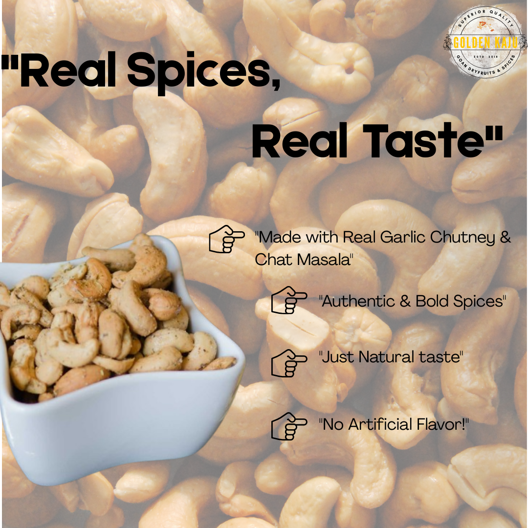 Goan Garlic Chatpata Masala Cashews - Zesty & Savory