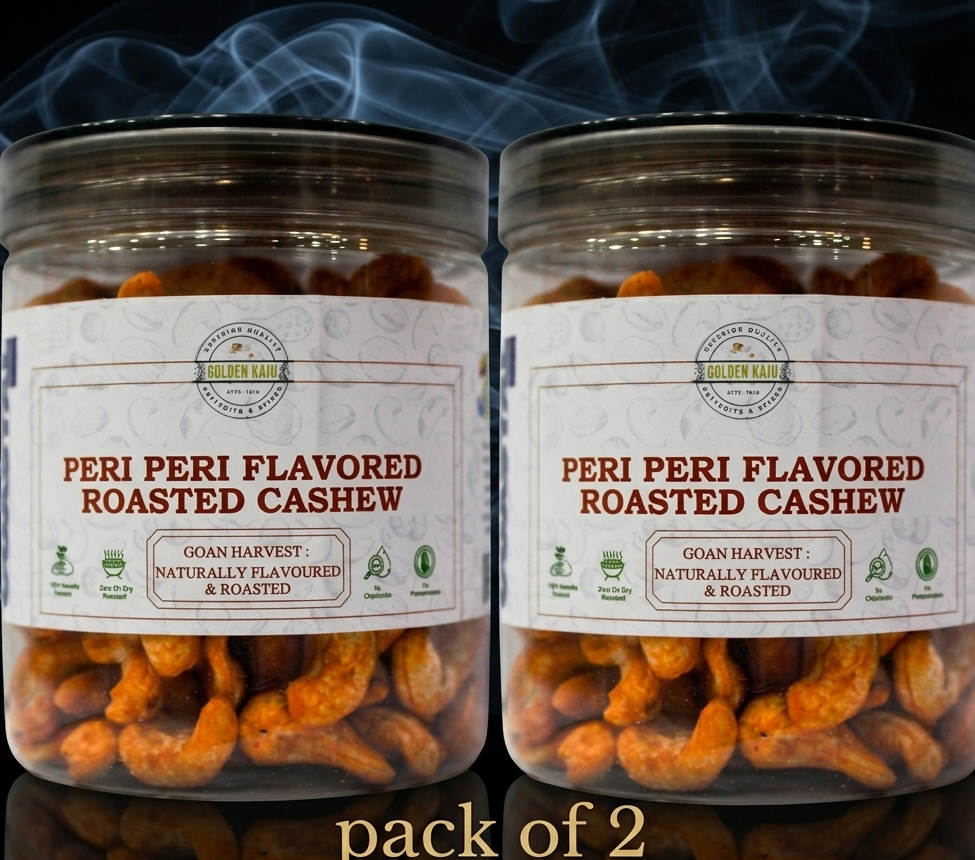 Spicy Peri Peri Roasted Cashews | Zero Oil Dry Roasted | Coastal series